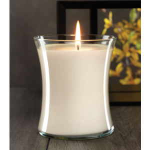 White Cotton Hour Glass Jar Candle