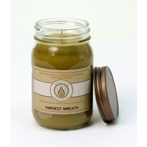 Harvest Wreath Traditional Canning Jar Candle