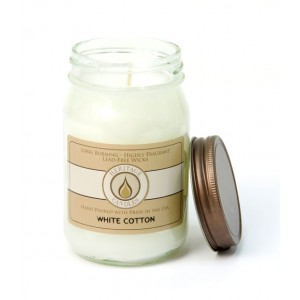 White Cotton Traditional Canning Jar Candle