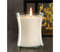 White Cotton Hour Glass Jar Candle